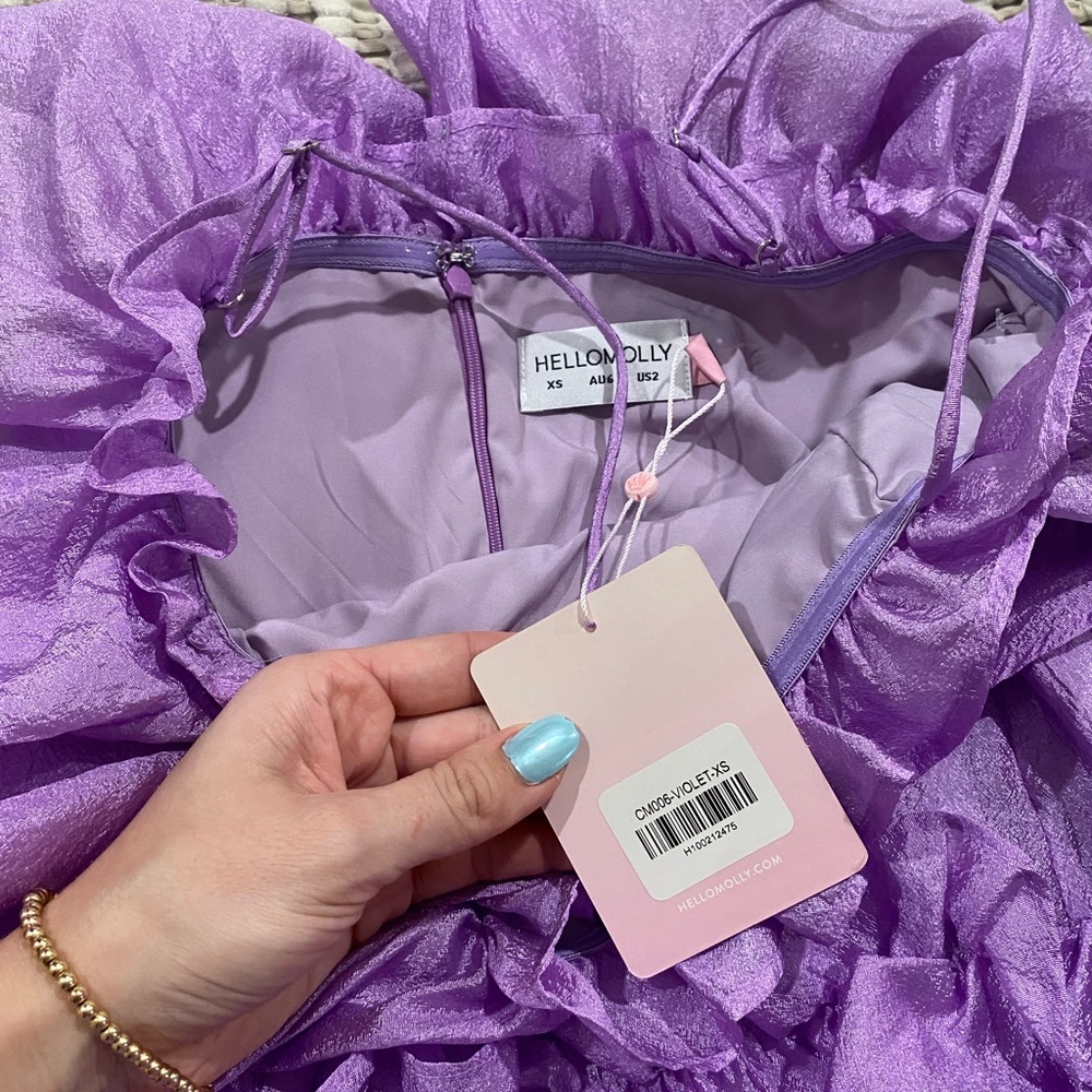 Hello Molly Lavender Ruffle Mini Dress - Picture 3 of 6